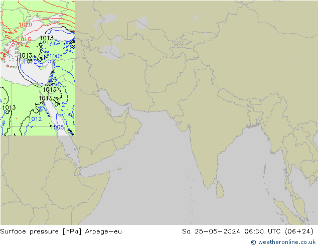 Surface pressure Arpege-eu Sa 25.05.2024 06 UTC