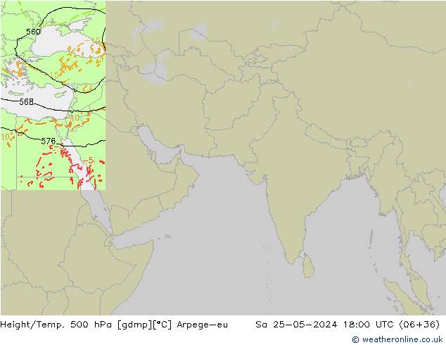 Height/Temp. 500 hPa Arpege-eu so. 25.05.2024 18 UTC