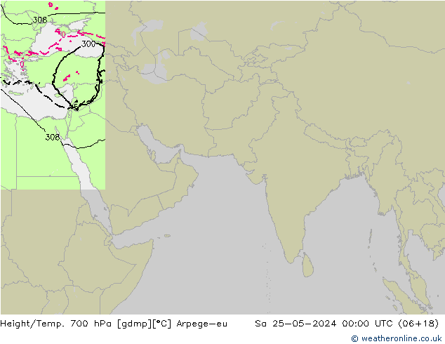 Géop./Temp. 700 hPa Arpege-eu sam 25.05.2024 00 UTC