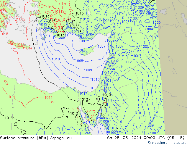 Surface pressure Arpege-eu Sa 25.05.2024 00 UTC