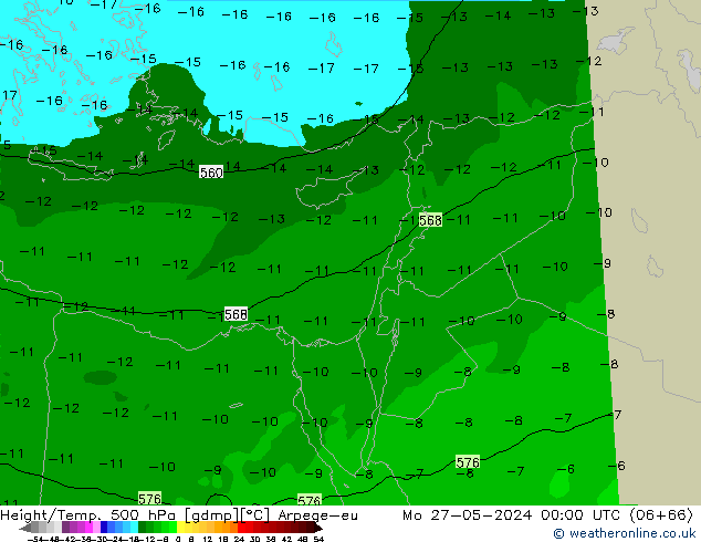 Height/Temp. 500 hPa Arpege-eu Seg 27.05.2024 00 UTC