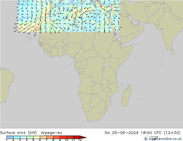  10 m (bft) Arpege-eu  25.05.2024 18 UTC