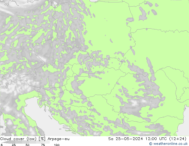 Nubi basse Arpege-eu sab 25.05.2024 12 UTC