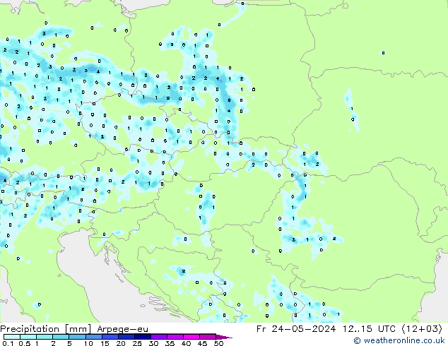 Précipitation Arpege-eu ven 24.05.2024 15 UTC