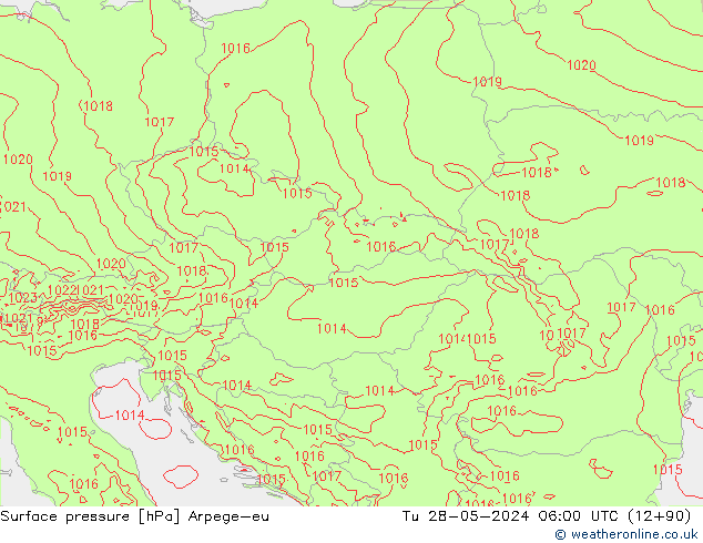 Surface pressure Arpege-eu Tu 28.05.2024 06 UTC