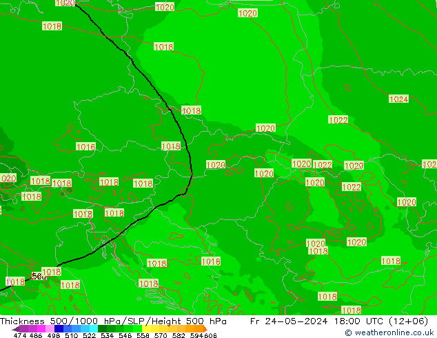 Thck 500-1000hPa Arpege-eu Fr 24.05.2024 18 UTC