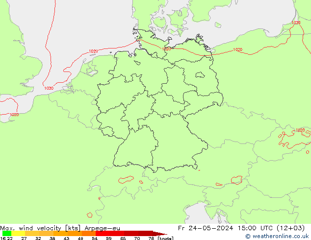 Windböen Arpege-eu Fr 24.05.2024 15 UTC