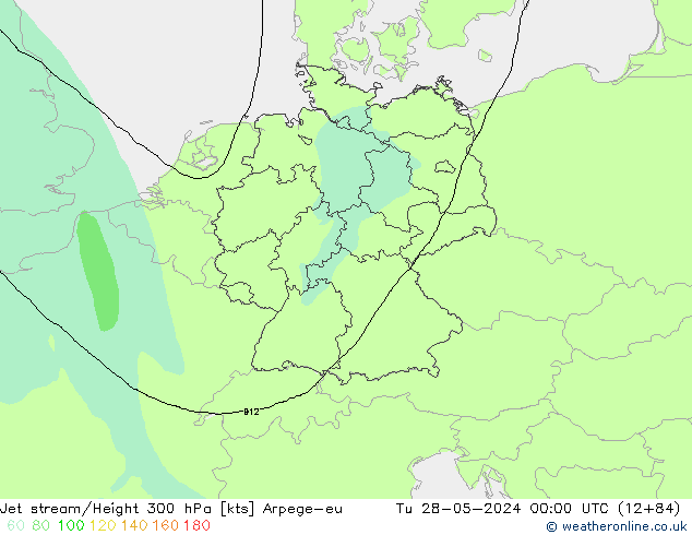 Jet stream/Height 300 hPa Arpege-eu Tu 28.05.2024 00 UTC