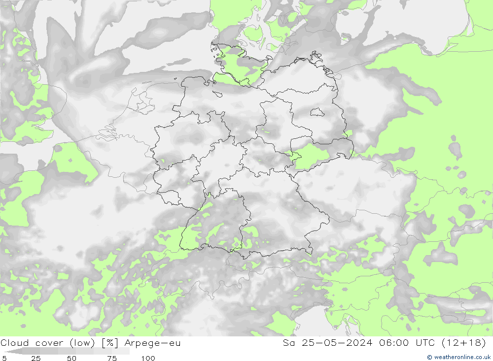 zachmurzenie (niskie) Arpege-eu so. 25.05.2024 06 UTC