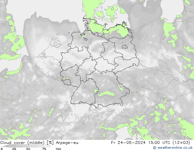 nuvens (médio) Arpege-eu Sex 24.05.2024 15 UTC