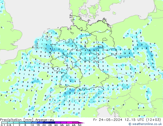 Niederschlag Arpege-eu Fr 24.05.2024 15 UTC