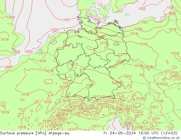 приземное давление Arpege-eu пт 24.05.2024 15 UTC