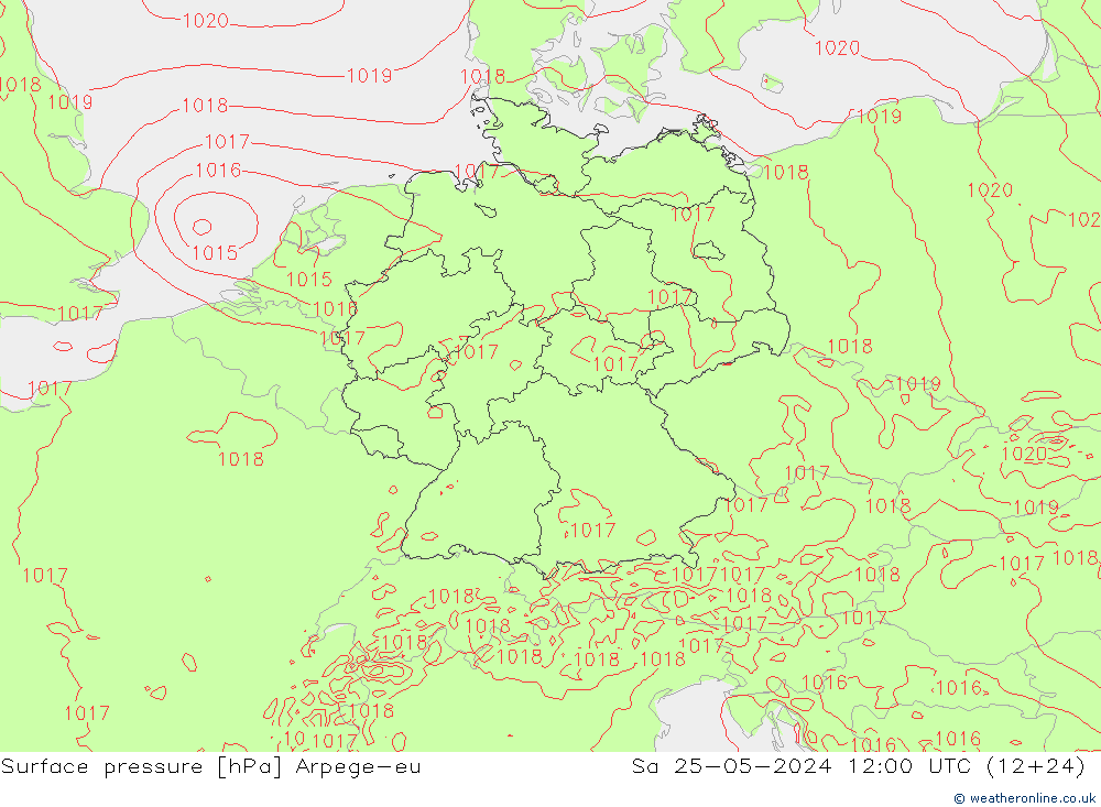 pressão do solo Arpege-eu Sáb 25.05.2024 12 UTC