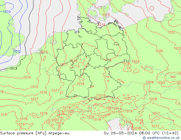 Surface pressure Arpege-eu Su 26.05.2024 06 UTC