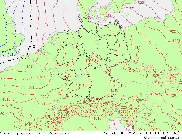 pressão do solo Arpege-eu Dom 26.05.2024 09 UTC