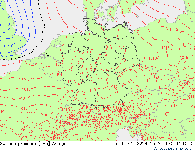 Surface pressure Arpege-eu Su 26.05.2024 15 UTC