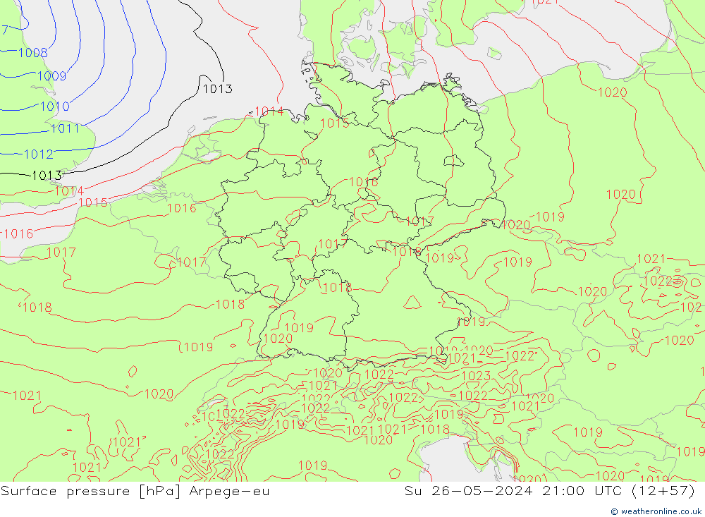 pression de l'air Arpege-eu dim 26.05.2024 21 UTC