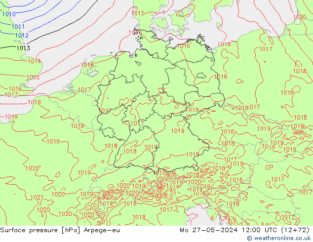 pressão do solo Arpege-eu Seg 27.05.2024 12 UTC