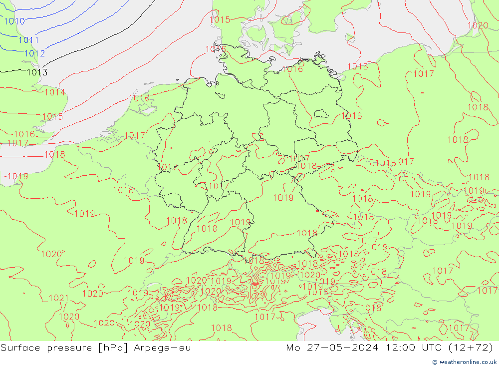 Bodendruck Arpege-eu Mo 27.05.2024 12 UTC