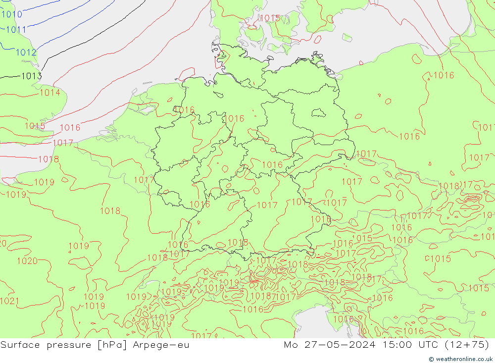 Luchtdruk (Grond) Arpege-eu ma 27.05.2024 15 UTC