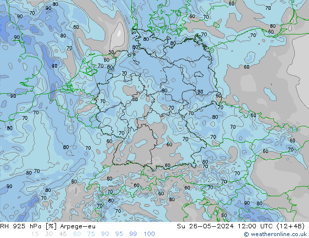 RH 925 hPa Arpege-eu  26.05.2024 12 UTC