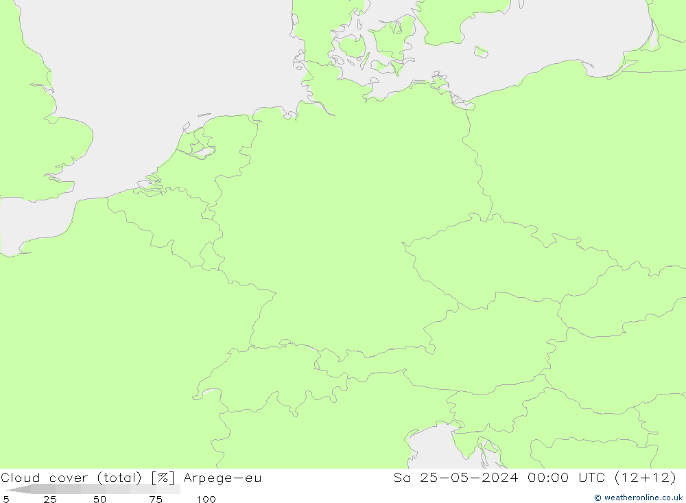 zachmurzenie (suma) Arpege-eu so. 25.05.2024 00 UTC