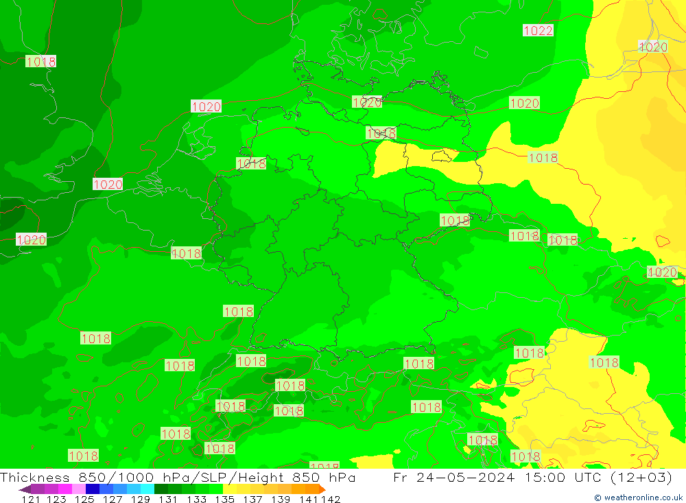 Thck 850-1000 hPa Arpege-eu 星期五 24.05.2024 15 UTC