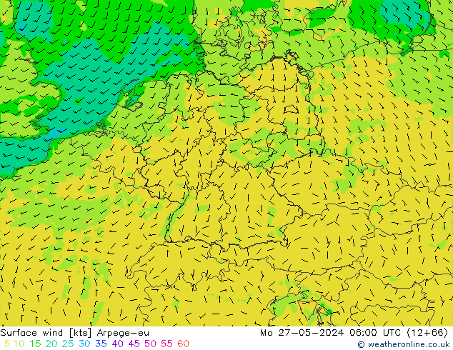 Bodenwind Arpege-eu Mo 27.05.2024 06 UTC