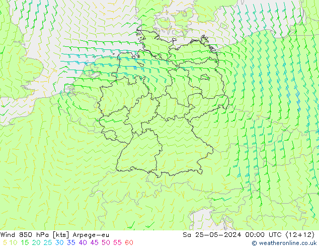  850 hPa Arpege-eu  25.05.2024 00 UTC