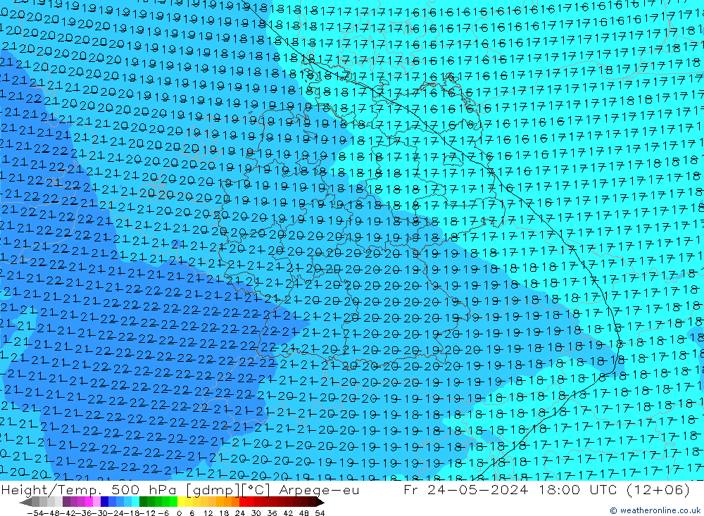 Height/Temp. 500 hPa Arpege-eu Fr 24.05.2024 18 UTC