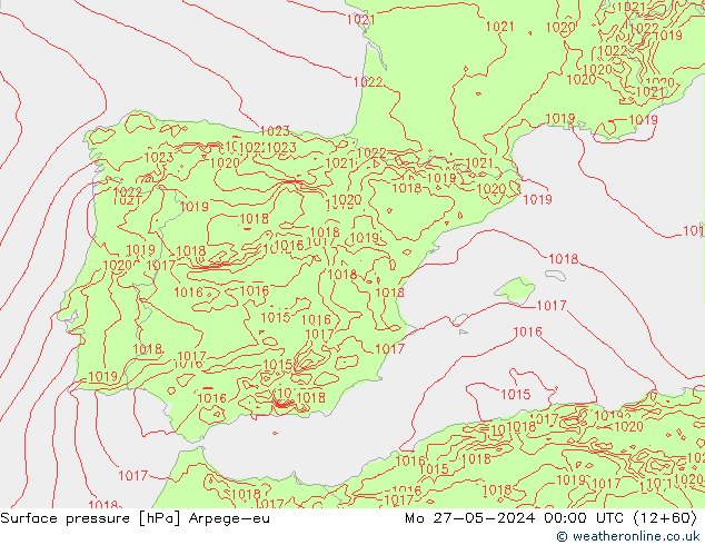 pressão do solo Arpege-eu Seg 27.05.2024 00 UTC