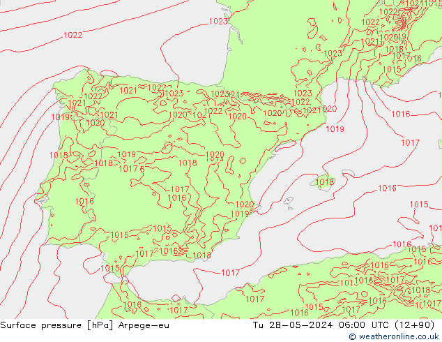 pression de l'air Arpege-eu mar 28.05.2024 06 UTC