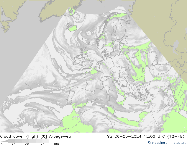 Wolken (hohe) Arpege-eu So 26.05.2024 12 UTC