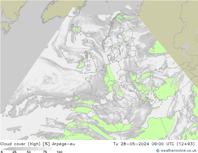 облака (средний) Arpege-eu вт 28.05.2024 09 UTC