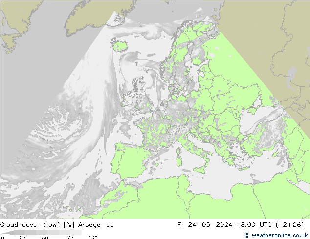 Nubi basse Arpege-eu ven 24.05.2024 18 UTC