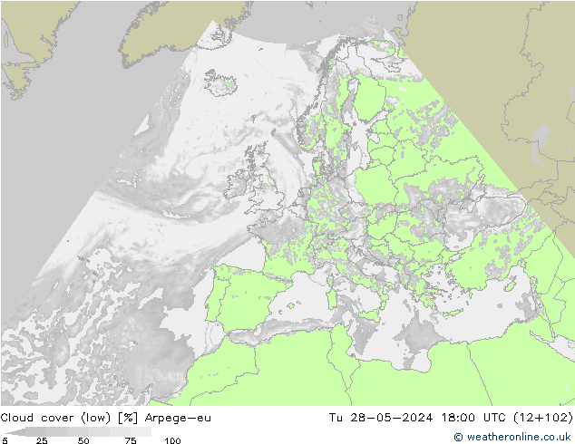 облака (низкий) Arpege-eu вт 28.05.2024 18 UTC