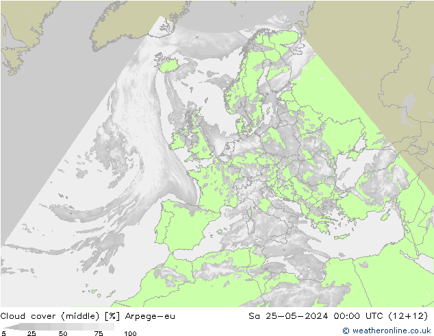 Nuages (moyen) Arpege-eu sam 25.05.2024 00 UTC