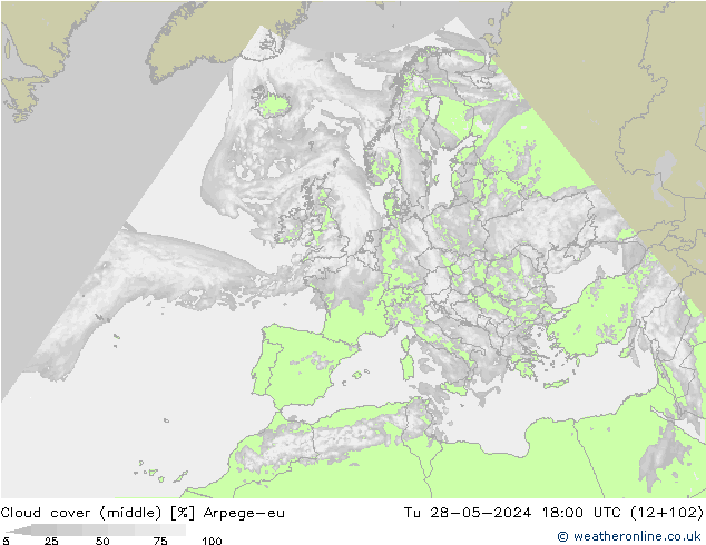 облака (средний) Arpege-eu вт 28.05.2024 18 UTC