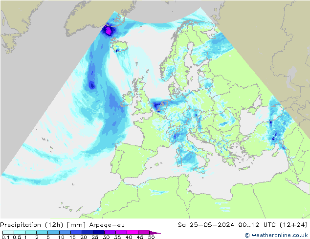 Nied. akkumuliert (12Std) Arpege-eu Sa 25.05.2024 12 UTC