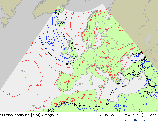 Luchtdruk (Grond) Arpege-eu zo 26.05.2024 00 UTC