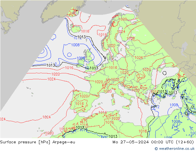 Yer basıncı Arpege-eu Pzt 27.05.2024 00 UTC