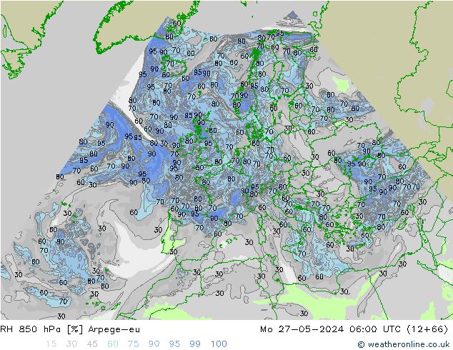 RV 850 hPa Arpege-eu ma 27.05.2024 06 UTC