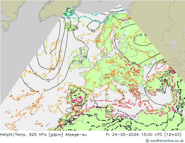 Height/Temp. 925 hPa Arpege-eu pt. 24.05.2024 15 UTC