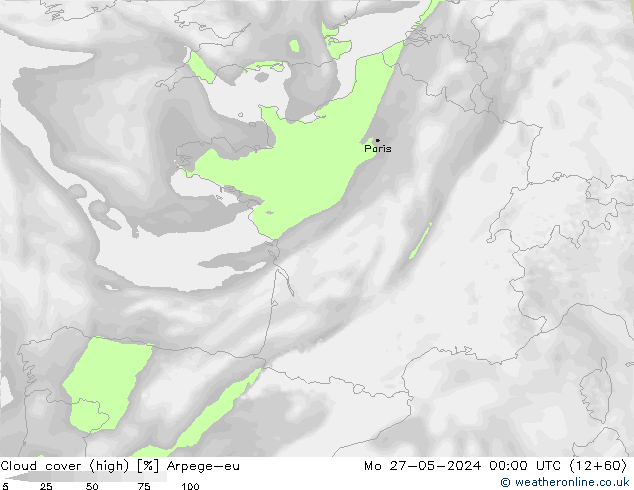 Nubes altas Arpege-eu lun 27.05.2024 00 UTC