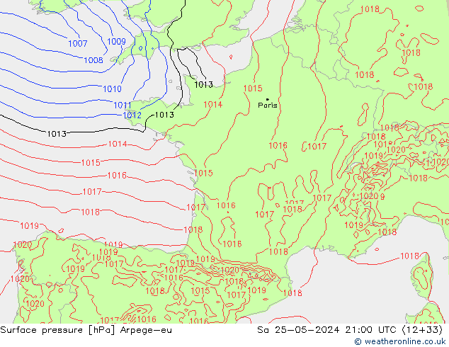 ciśnienie Arpege-eu so. 25.05.2024 21 UTC