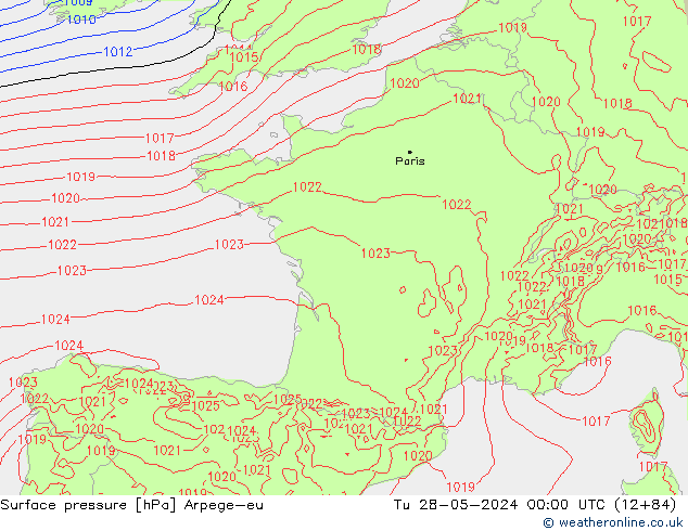 pression de l'air Arpege-eu mar 28.05.2024 00 UTC