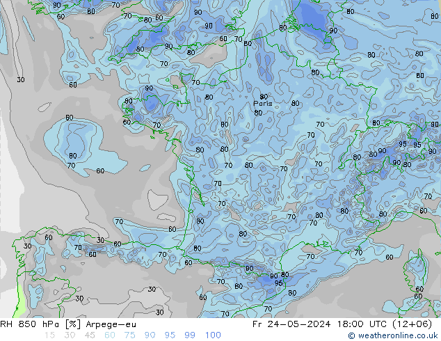 RV 850 hPa Arpege-eu vr 24.05.2024 18 UTC