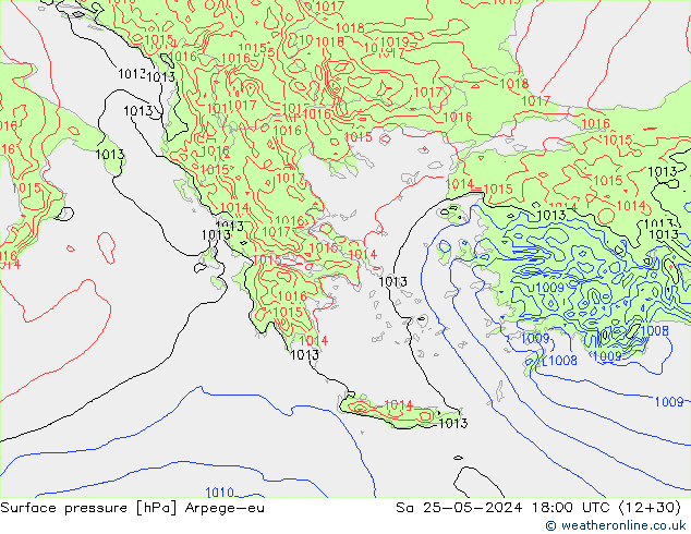 pressão do solo Arpege-eu Sáb 25.05.2024 18 UTC