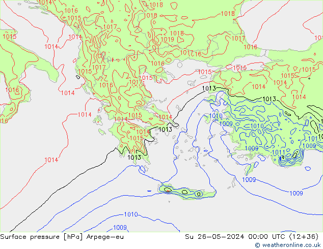 Surface pressure Arpege-eu Su 26.05.2024 00 UTC