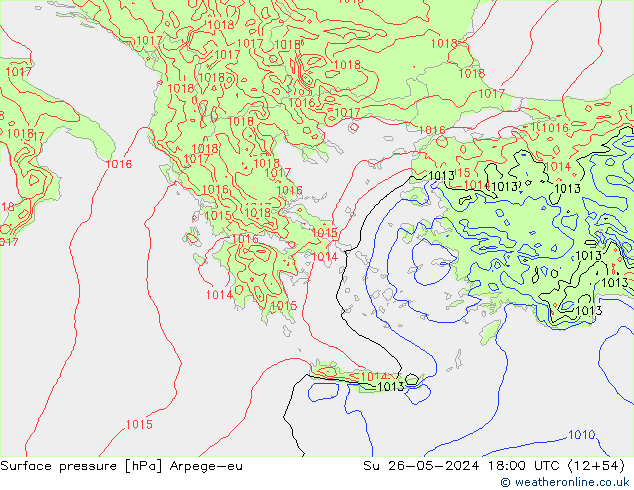 Luchtdruk (Grond) Arpege-eu zo 26.05.2024 18 UTC